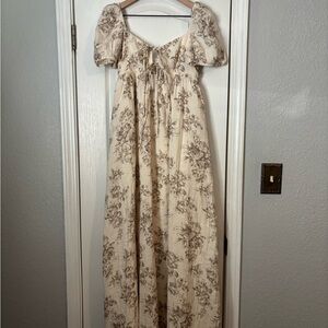 Floral Cream Maxi Dress